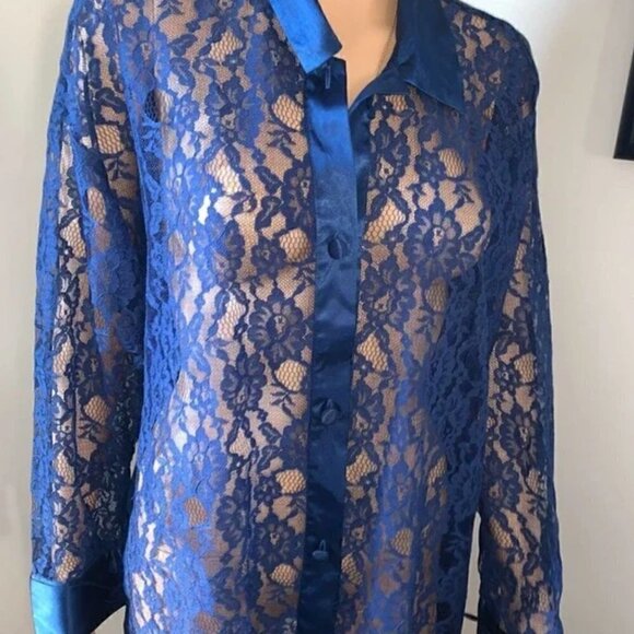 Victoria's Secret Robe M/L Vintage Gold Label Lace Nightgown Retro Collector - Picture 6 of 8